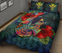 Kanaka Maoli (Hawaiian) Quilt Bed Set - Polynesian Fish Hook Hibiscus - Polynesian Pride