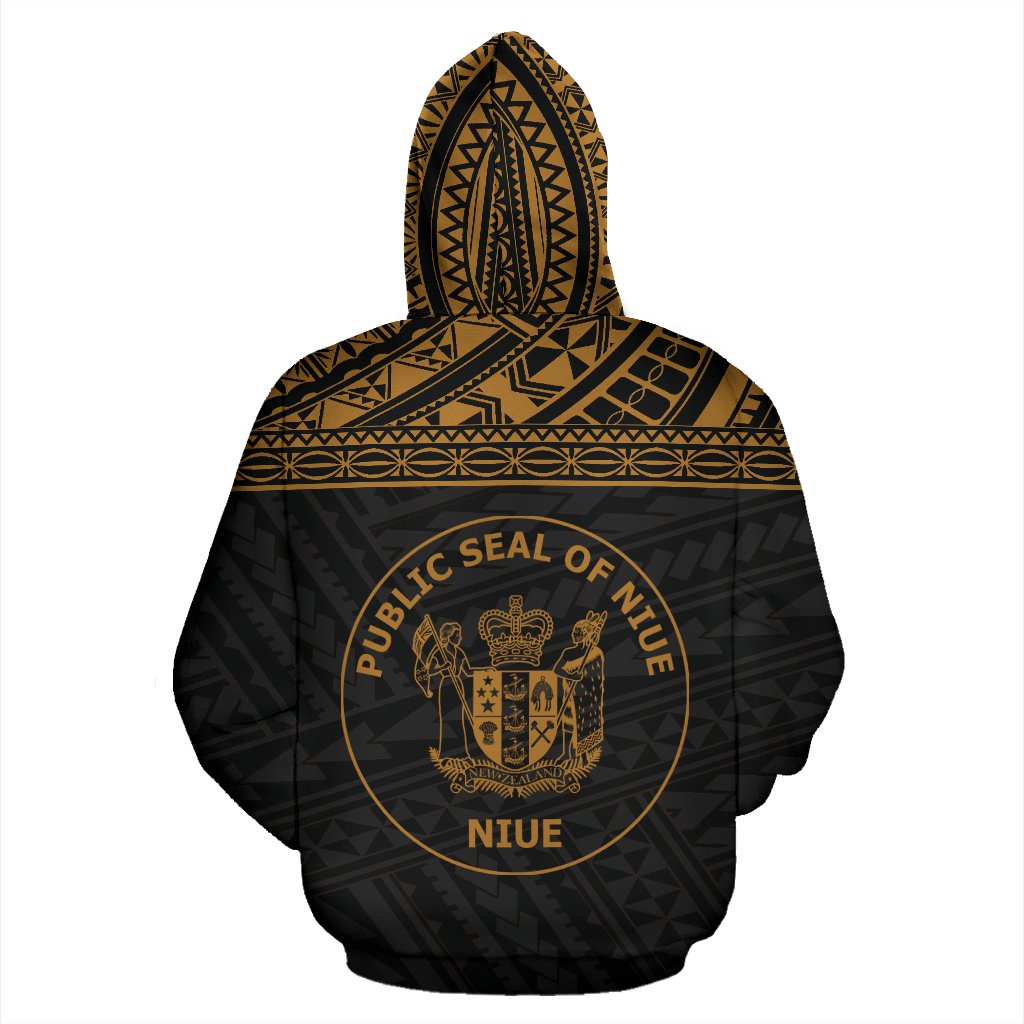Niue Polynesian Hoodie Horizontal Gold - Polynesian Pride