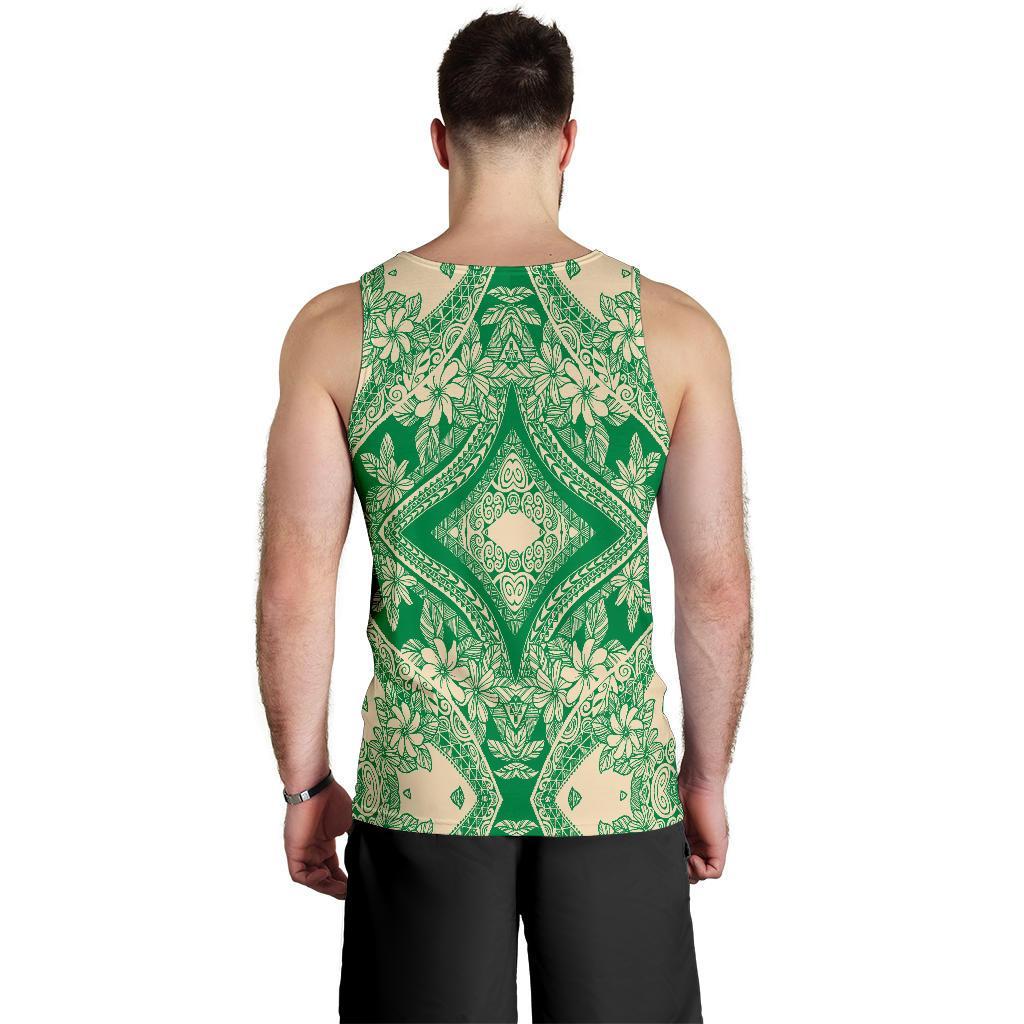 Polynesian Plumeria Mix Green Hawaii Men's Tank Top - Polynesian Pride