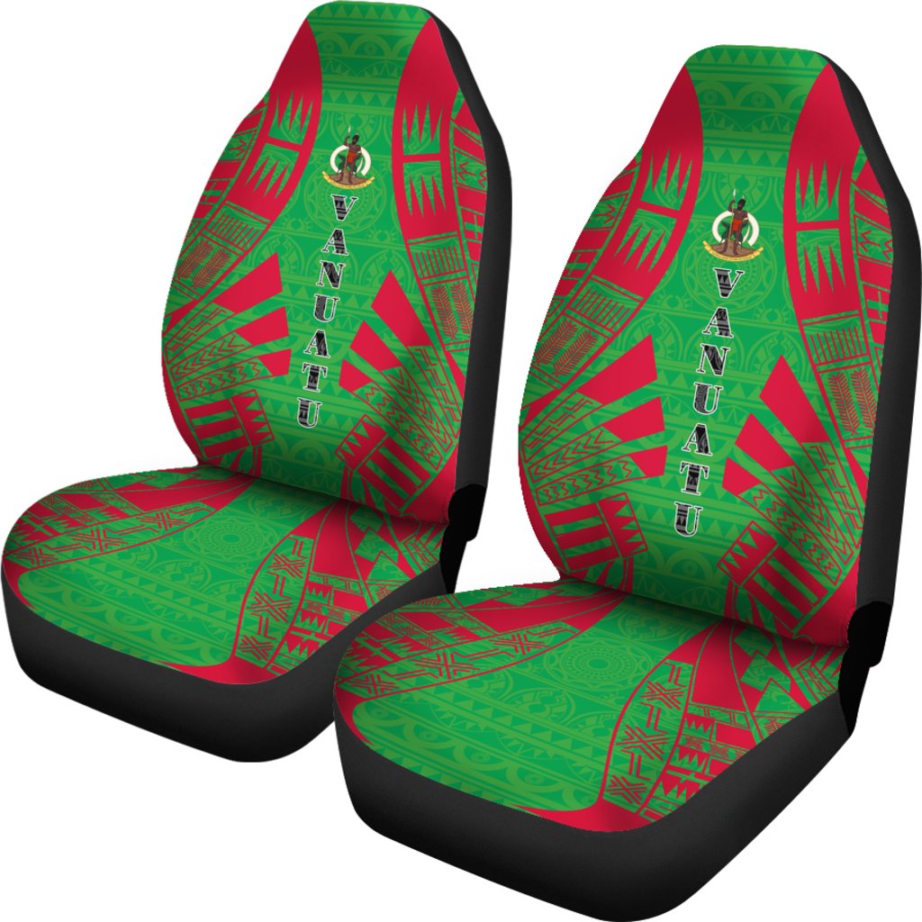Vanuatu Car Seat Covers - Vanuatu Coat Of Arms Polynesian Tattoo Flag - Polynesian Pride