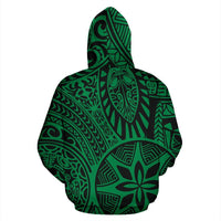 Hawaii Hoodie Polynesian Hawaiian Style Tribal Tattoo Green Pullover - Polynesian Pride