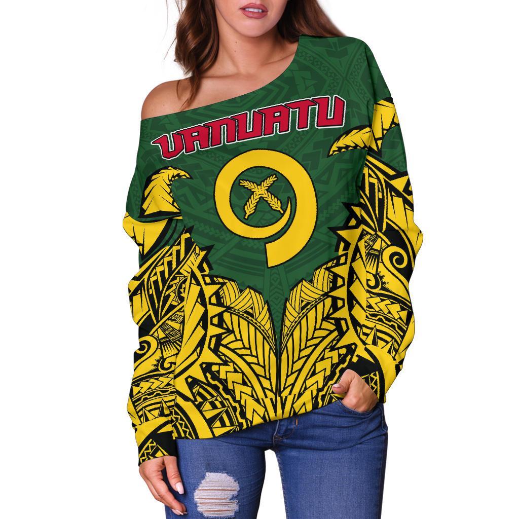 Vanuatu Premium Off Shoulder Sweater A7 - Polynesian Pride