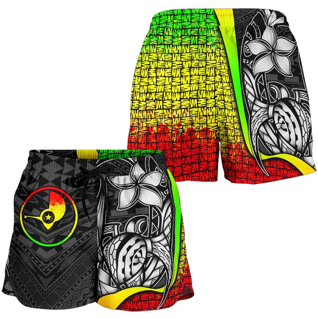 Yap Micronesia Women's Shorts Reggae - Turtle With Hook - Polynesian Pride