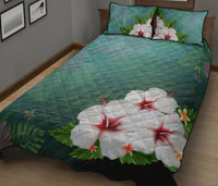 White Hibiscus Quilt Bed Set - Polynesian Pride
