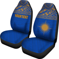 Marshall Islands Car Seat Covers - Marshall Islands Flag Polynesian Horizontal Blue - Polynesian Pride
