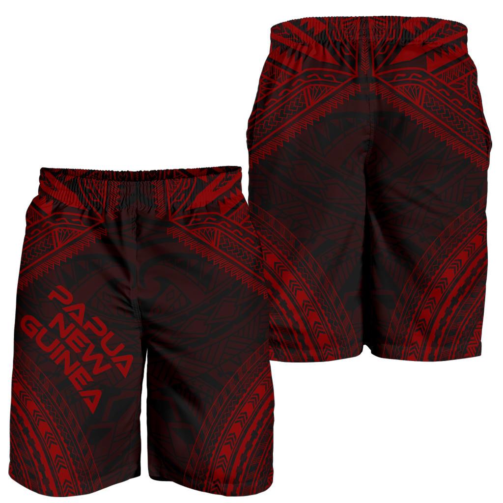 Papua New Guinea Men's Shorts - Polynesian Chief Red Version - Polynesian Pride