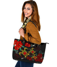 Hawaii Turtle Hibiscus Polynesian Large Tote Bag - Adela Style - AH - Polynesian Pride