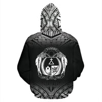 Nauru All Over Custom Hoodie Black Fog Style - Polynesian Pride