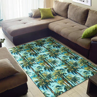 Tropical Palm Trees Blue Rug - Polynesian Pride
