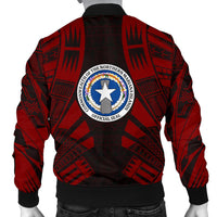 Northern Mariana Islands Men Bomber Jackets - Polynesian Tattoo Red - Polynesian Pride