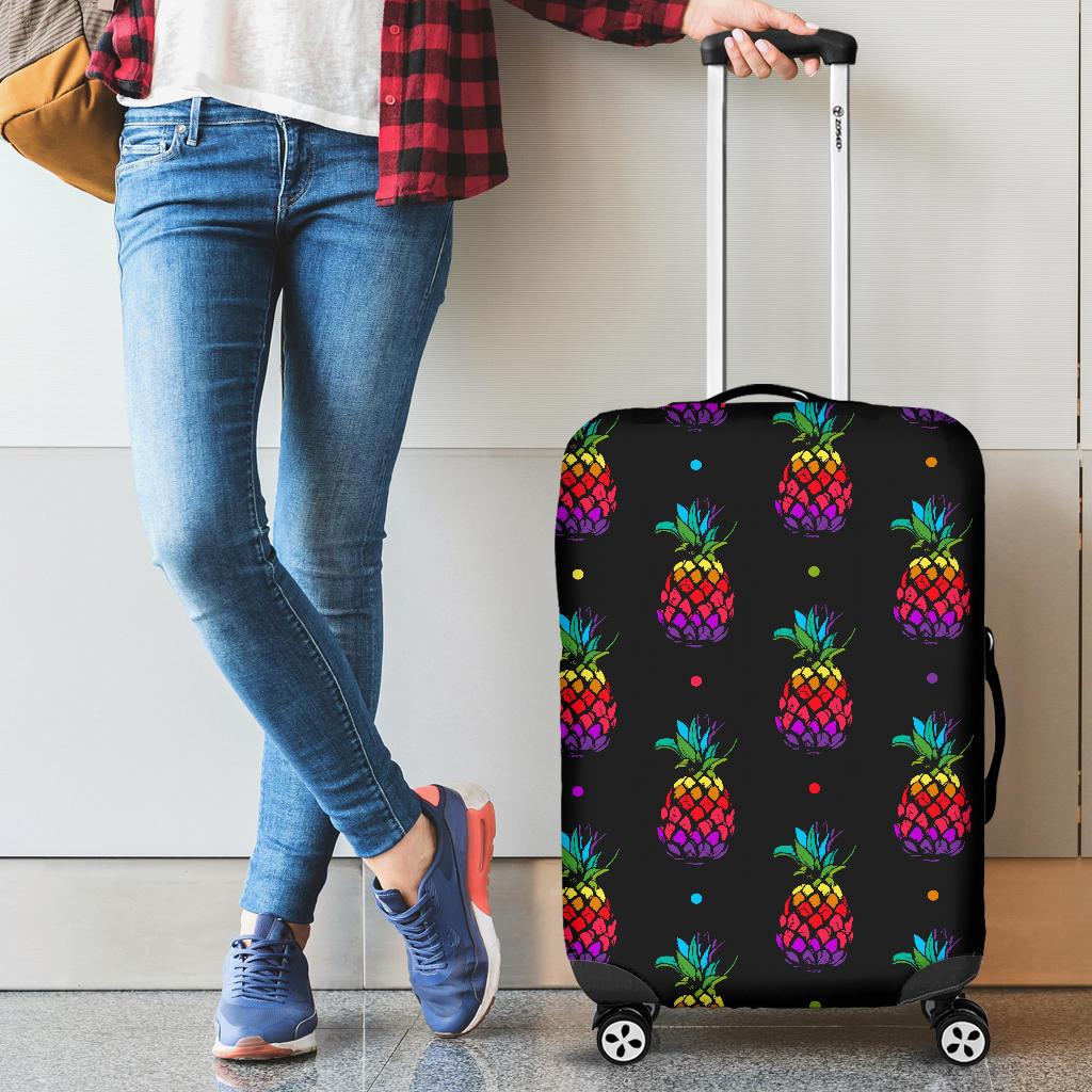 Colorful Pineapple Luggage Covers White - Polynesian Pride