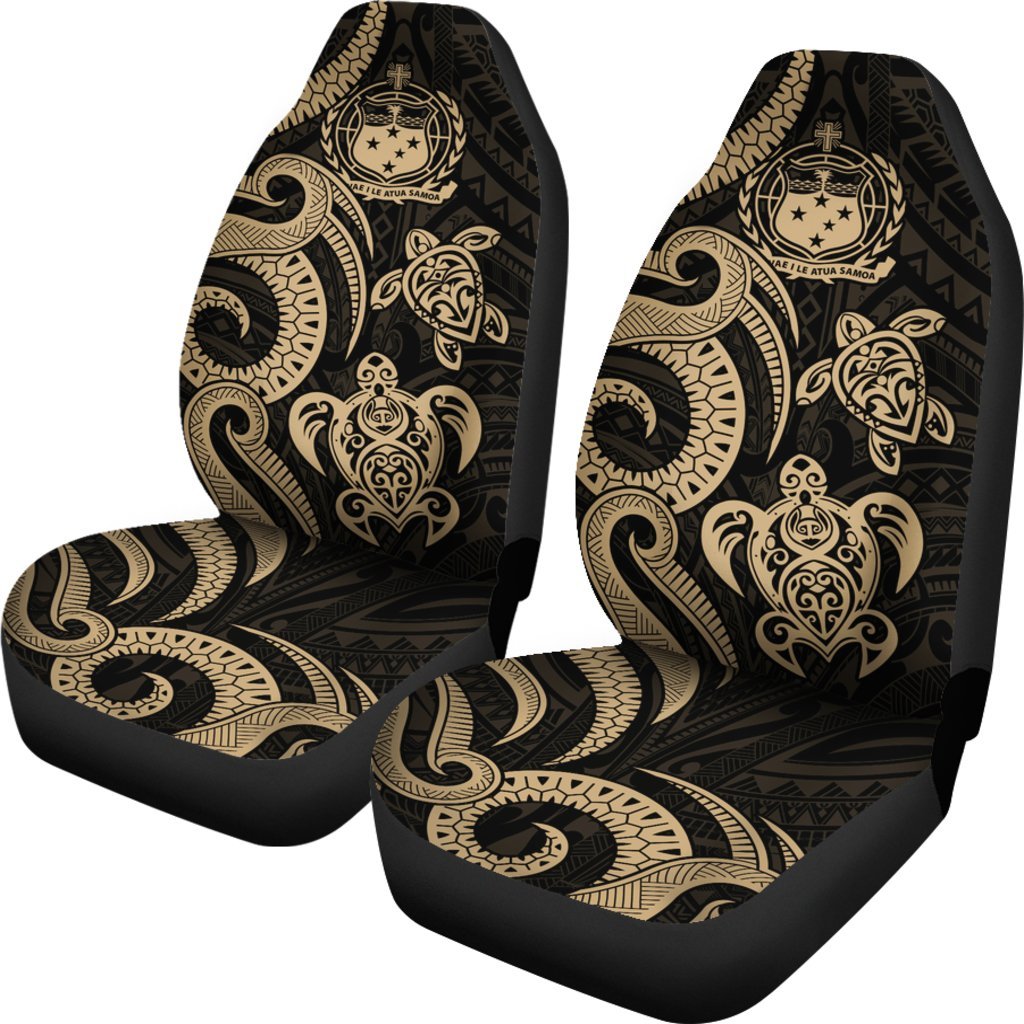Samoa Polynesian Car Seat Covers - Gold Tentacle Turtle - Polynesian Pride
