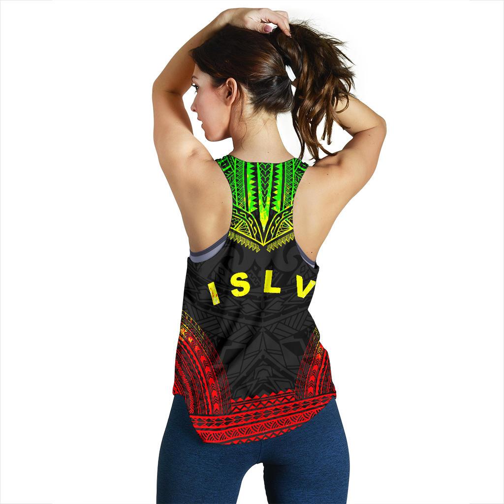 Society Islands Women's Racerback Tank - Polynesian Chief Reggae Version - Polynesian Pride