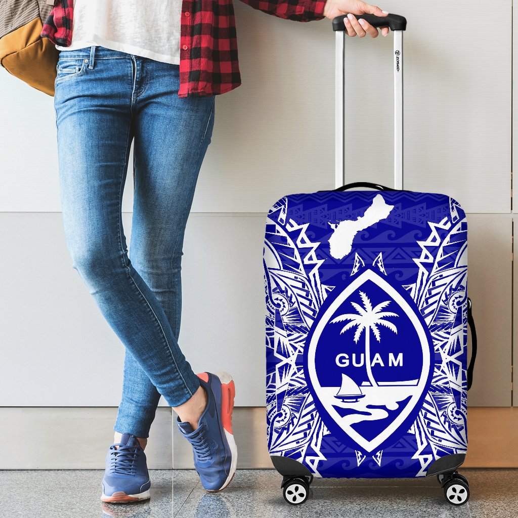 Guam Polynesian Luggage Covers Map Blue - Polynesian Pride