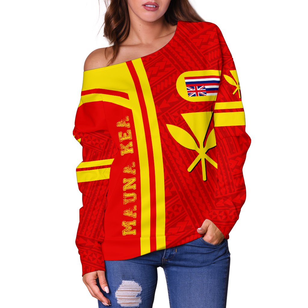 Kanaka Polynesian Mauna Kea Women's Off Shoulder Sweater - Morale Style - Polynesian Pride