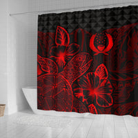 Pohnpei Shower Curtain Turtle Hibiscus Red - Polynesian Pride