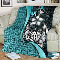 Pohnpei Micronesia Premium Blanket Turquoise - Turtle With Hook - Polynesian Pride