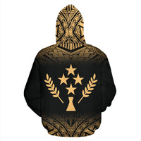 Kosrae All Over Custom Zip up Hoodie Micronesian Gold Fog - Polynesian Pride