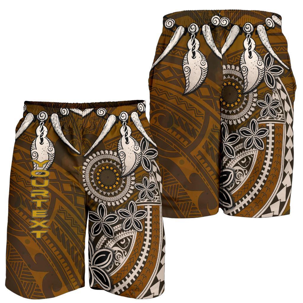 Cook Islands Custom Personalised Men's Shorts - Polynesian Boar Tusk - Polynesian Pride