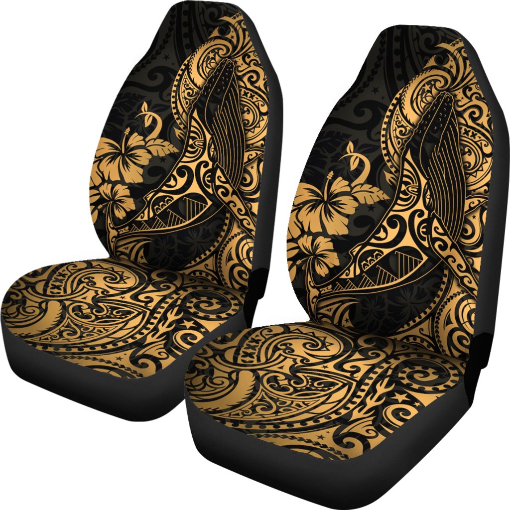 Polynesian Hawaii Car Seat Covers - Polynesian Golden Humpback Whale - Polynesian Pride
