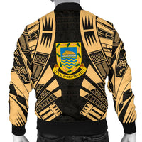 Tuvalu Men Bomber Jackets - Polynesian Tattoo Gold - Polynesian Pride