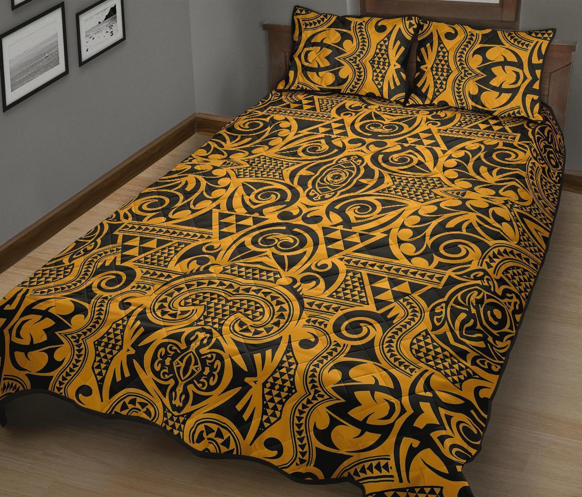 Hawaii Quilt Bed Set Polynesia Kakau Turtle AH - Polynesian Pride