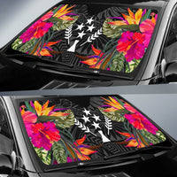 Kosrae Auto Sun Shades - Hibiscus Pattern - Polynesian Pride