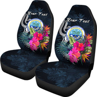 Federated States of Micronesia Custom Personalised Car Seat Covers - Tropical Flower - Polynesian Pride