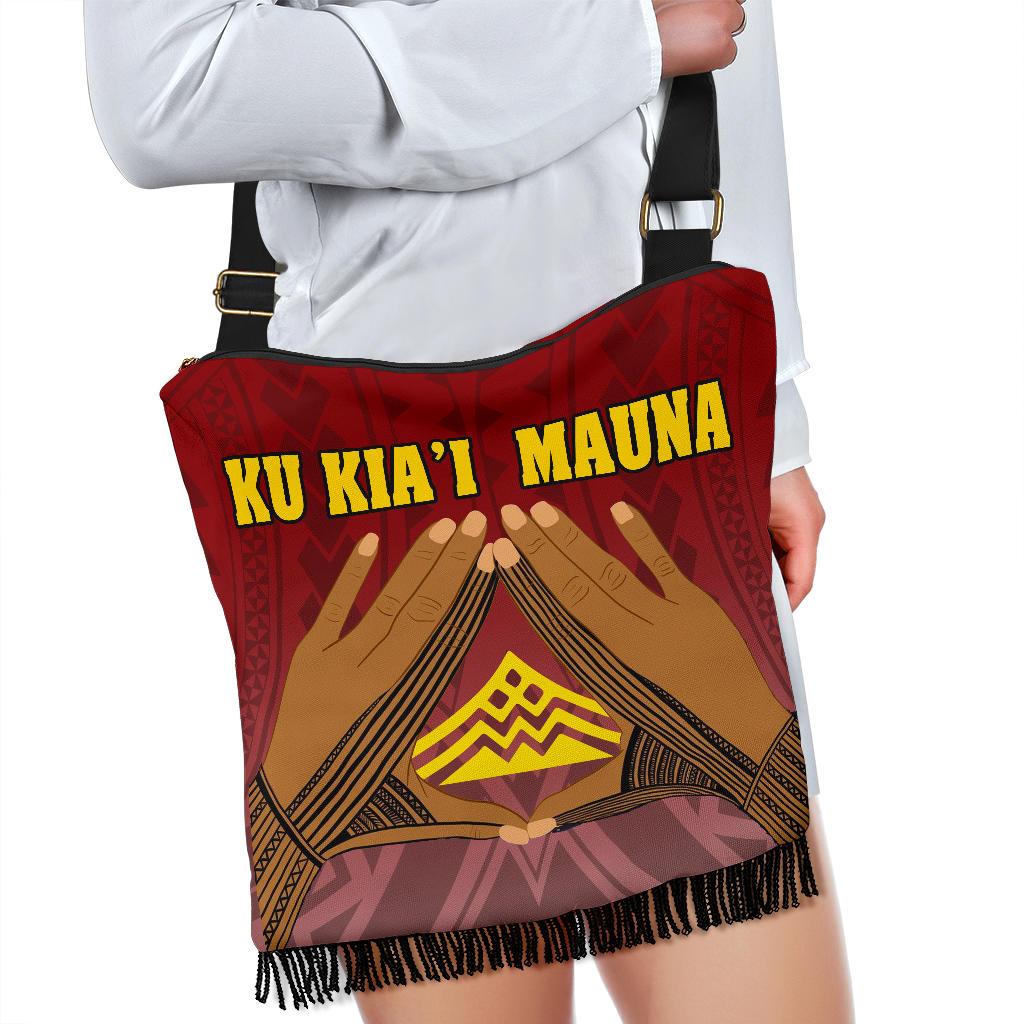 Hawaii Mauna Kea Boho Handbag - Hand Sign Symbol - Polynesian Pride