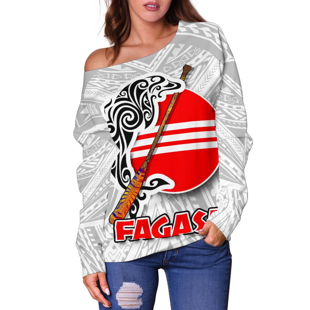 American Samoa Polynesian Women's Off Shoulder Sweater - Fagasa - Polynesian Pride