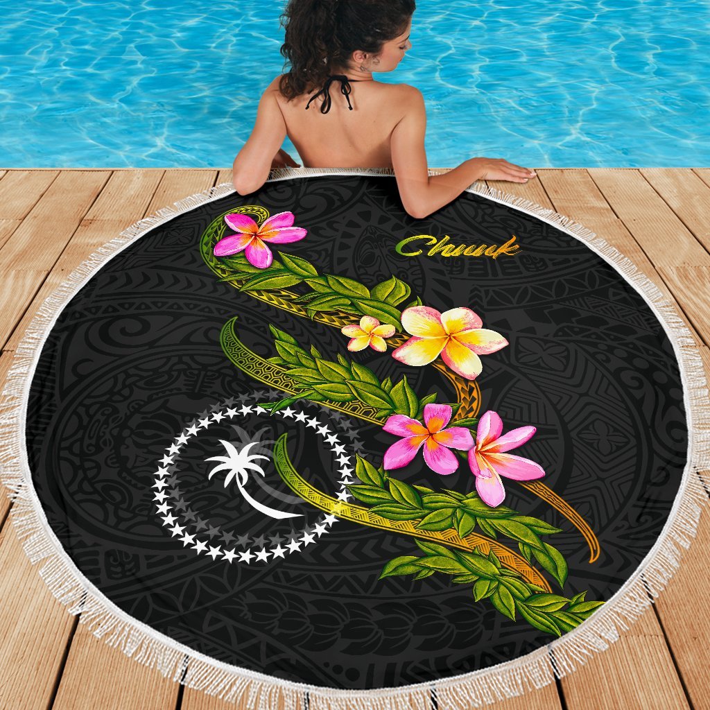 Chuuk Polynesian Beach Blanket - Plumeria Tribal - Polynesian Pride