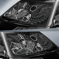 Cook Islands Auto Sun Shades Turtle Hibiscus Black - Polynesian Pride