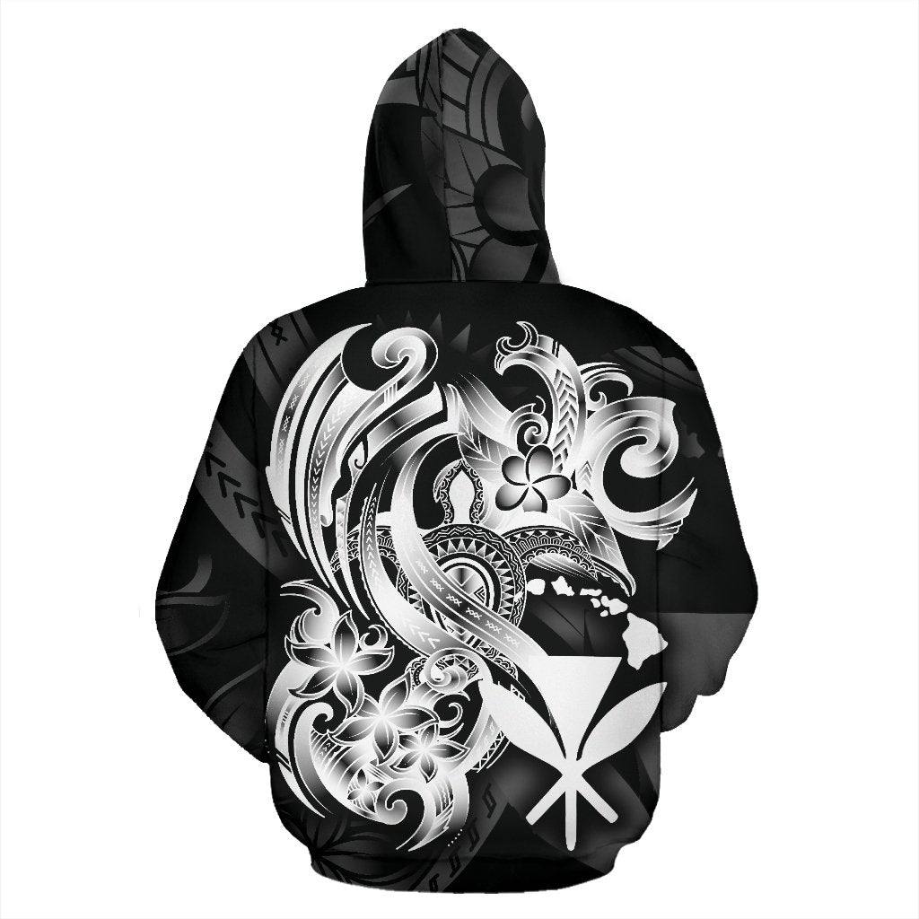 Polynesian Hawaii All Over Zip up Hoodie Kanaka Maoli White Turtle - Polynesian Pride