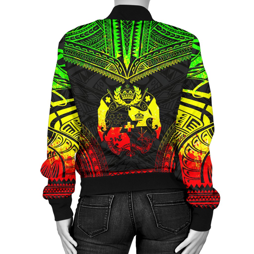 Tonga Polynesian Chief Women'S Bomber Jacket - Reggae Version - Polynesian Pride