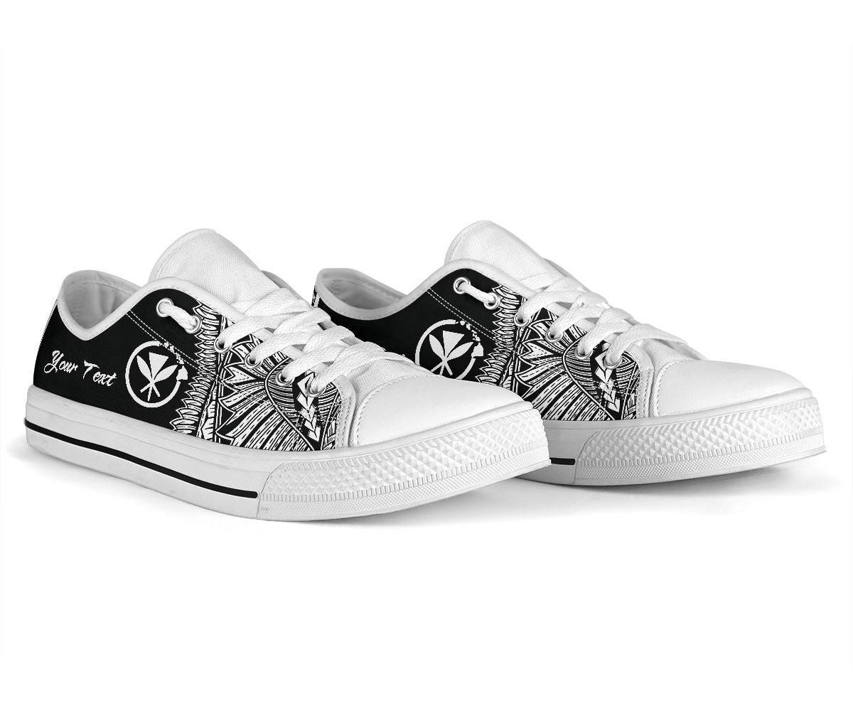Hawaii Polynesian Custom Personalised Low Top Shoe - Hawaii Pride White Version - Polynesian Pride