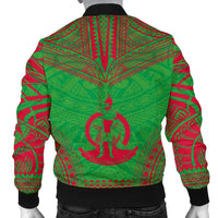 Vanuatu Flag Polynesian Chief Men's Bomber Jacket - Polynesian Pride