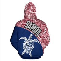 Samoa Hoodie Samoa Turtle Mermaid Polynesian Tattoo White Blue 02 - Polynesian Pride