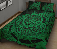 Hawaii Polynesian Turtle Quilt Bed Set - Green - Polynesian Pride