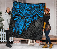 Yap Polynesian Premium Quilt - Blue Turtle - Polynesian Pride