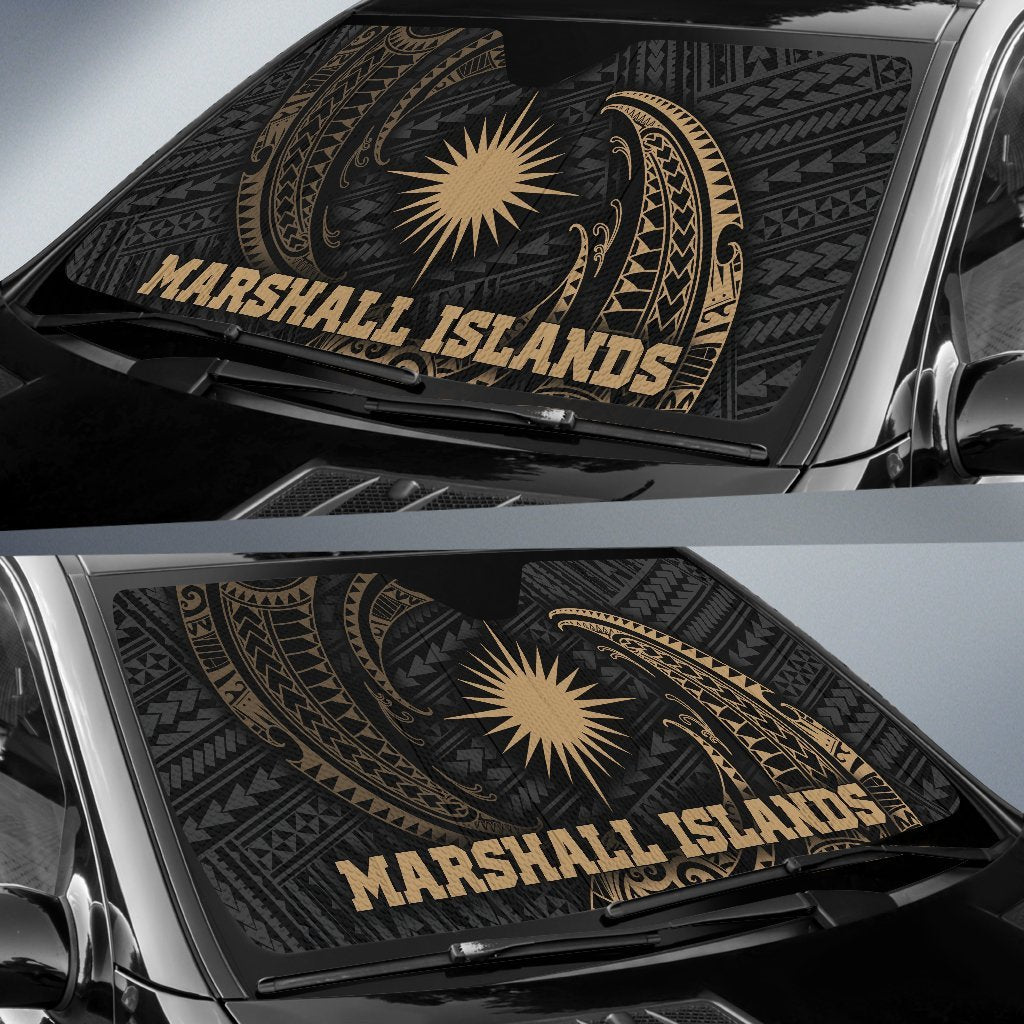 Polynesian Marshall Islands Sun Shades - Gold Tribal Wave - Polynesian Pride