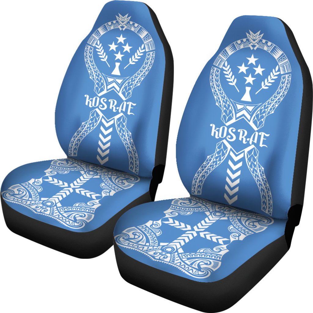 Kosrae Car Seat Covers - Kosrae FLag Micronesian Tribal Blue - Polynesian Pride
