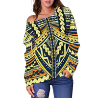 Polynesian Tattoo Off Shoulder Sweater - Polynesian Pride