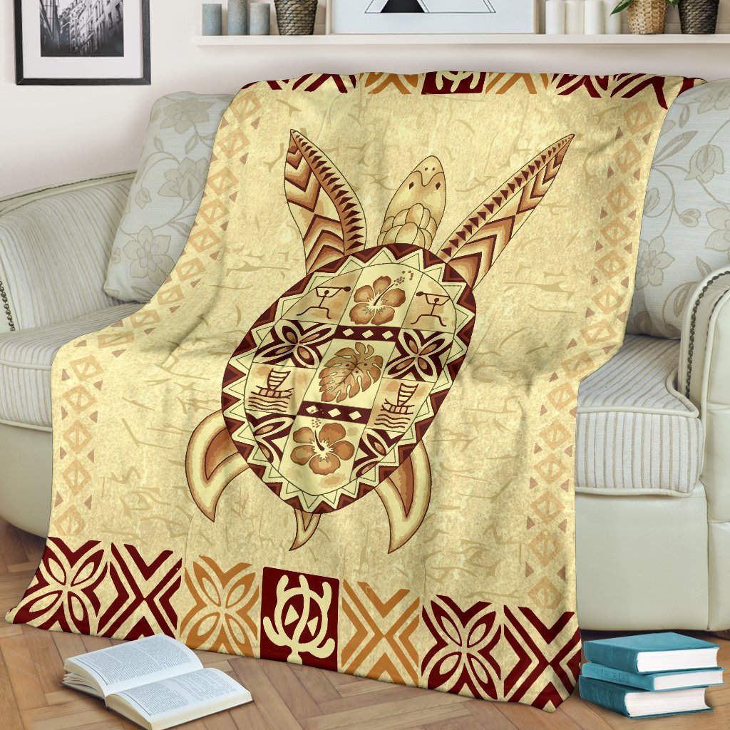 Hawaiian Turtle Premium Blanket A7 - Polynesian Pride