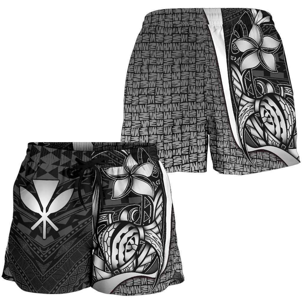Polynesian Hawaii Women Shorts White - Turtle with Hook - Polynesian Pride