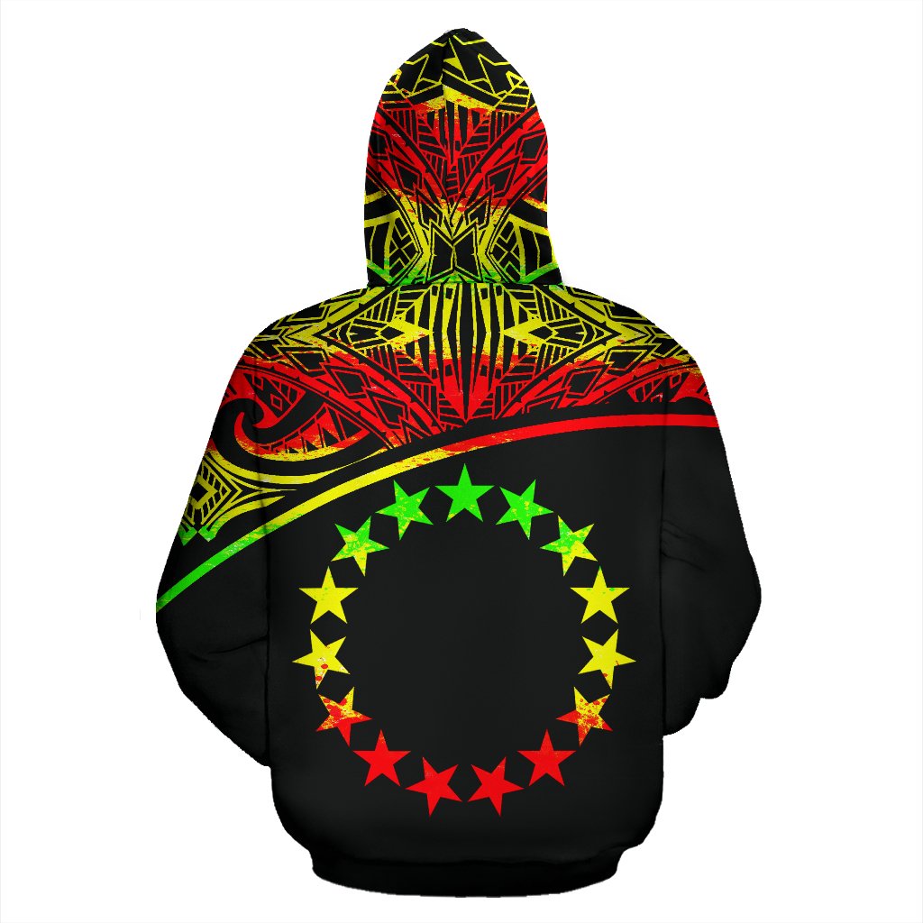 Cook Islands Polynesian Custom Zip up Hoodie Curve Reggae - Polynesian Pride