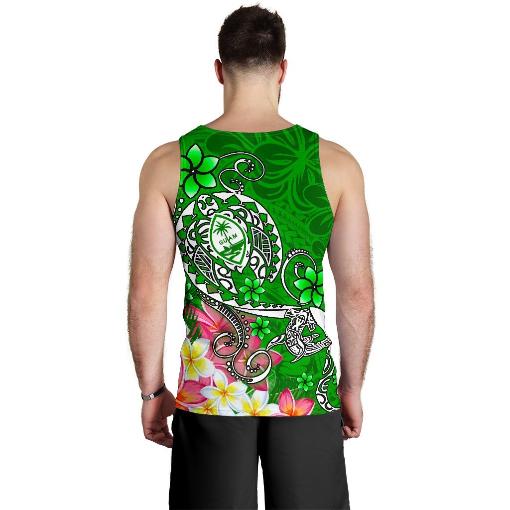 Guam Men's Tank Top - Turtle Plumeria (Green) - Polynesian Pride
