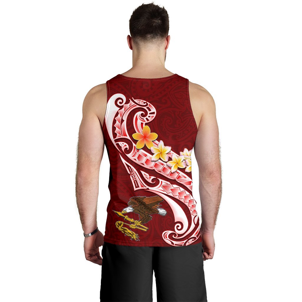 American Samoa Custom Personalised Men's Tank Top - AS Seal Polynesian Patterns Plumeria - Polynesian Pride