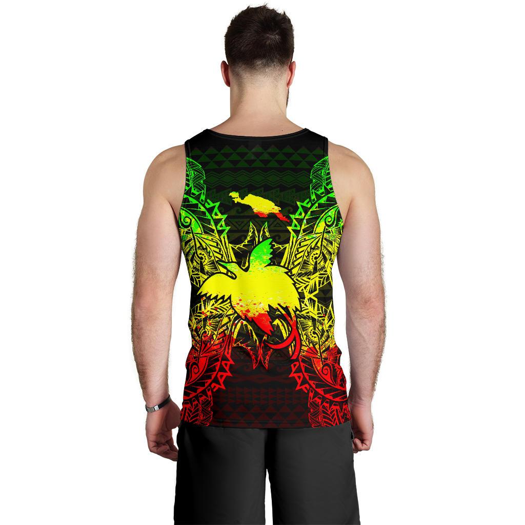 Papua New Giunea Polynesian Men Tank Top Map Reggae - Polynesian Pride