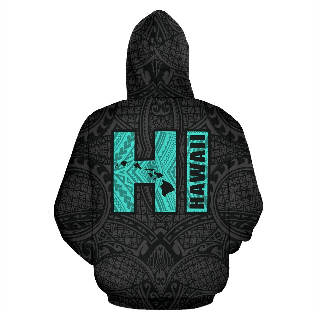 Polynesian Suffer Kanaka Warrior Hawaii Hoodie Turquoise - Polynesian Pride