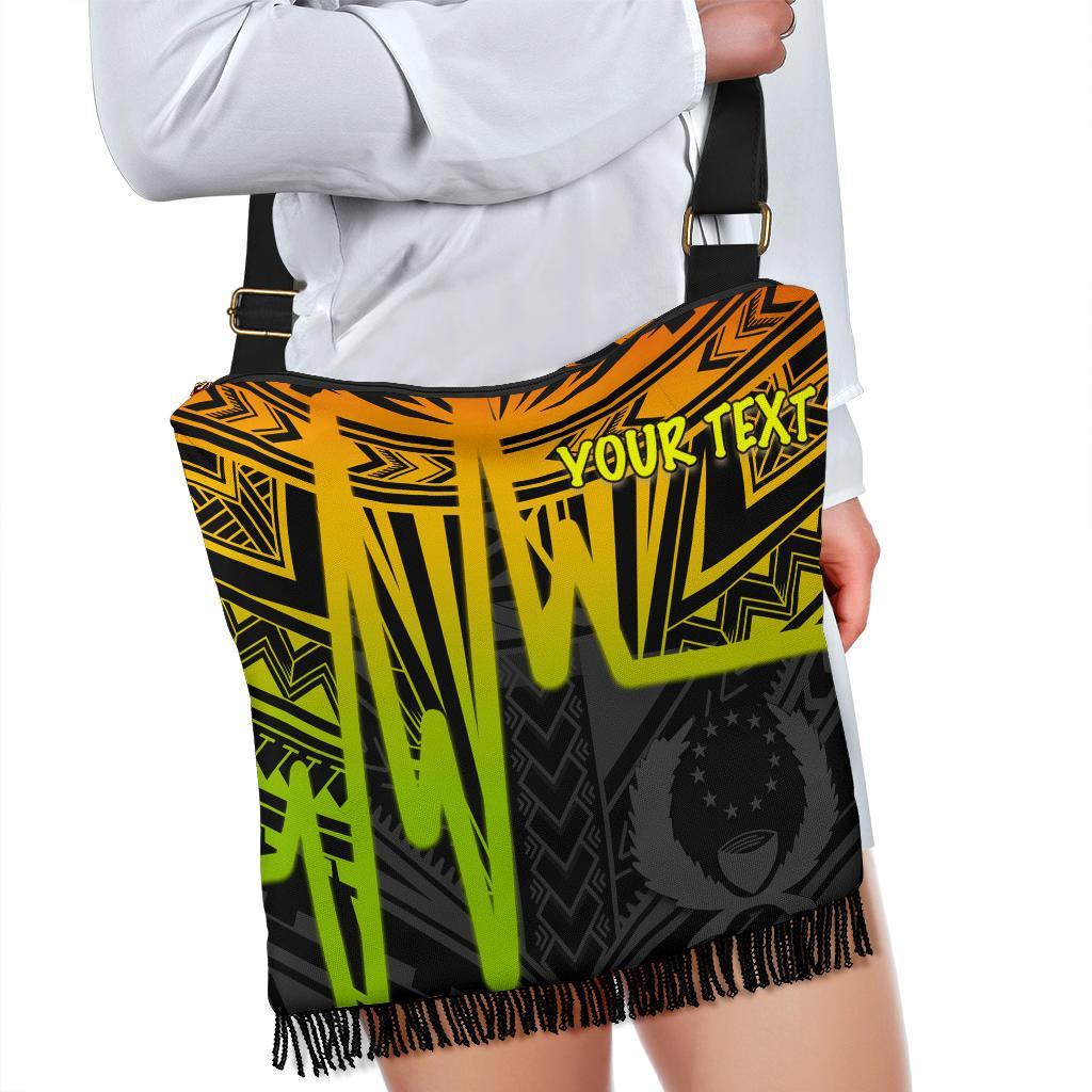 Pohnpei Personalised Boho Handbag - Pohnpei Seal In Heartbeat Patterns Style (Reggae) One Style One Size Reggae - Polynesian Pride